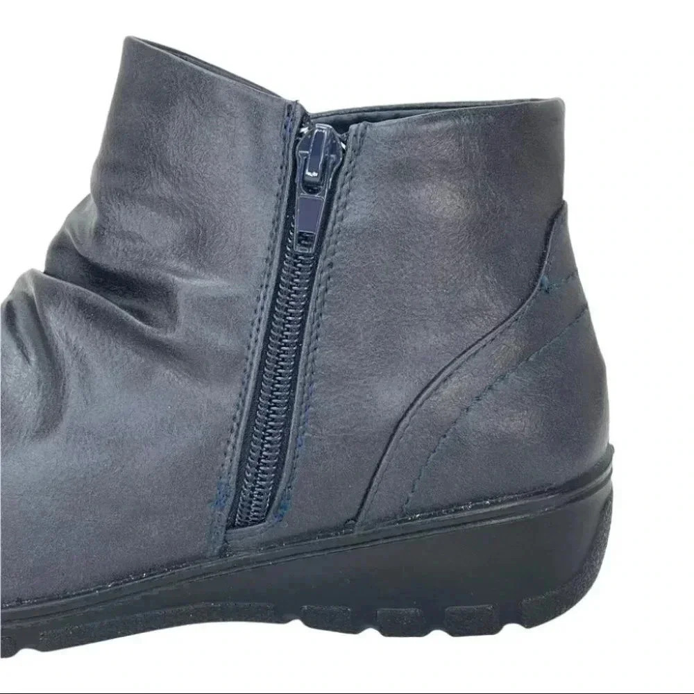 NWOB Easy Street Franny Navy Womens Ankle Boot Size 7.5N - Picture 8 of 12